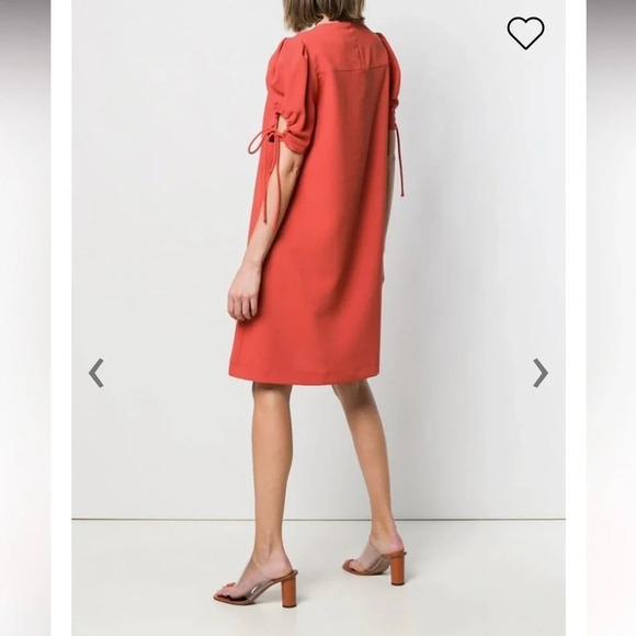 See By Chloé Peppery Red Keyhole Sleeve Dress Size US 4 French 36 - Picture 3 of 14